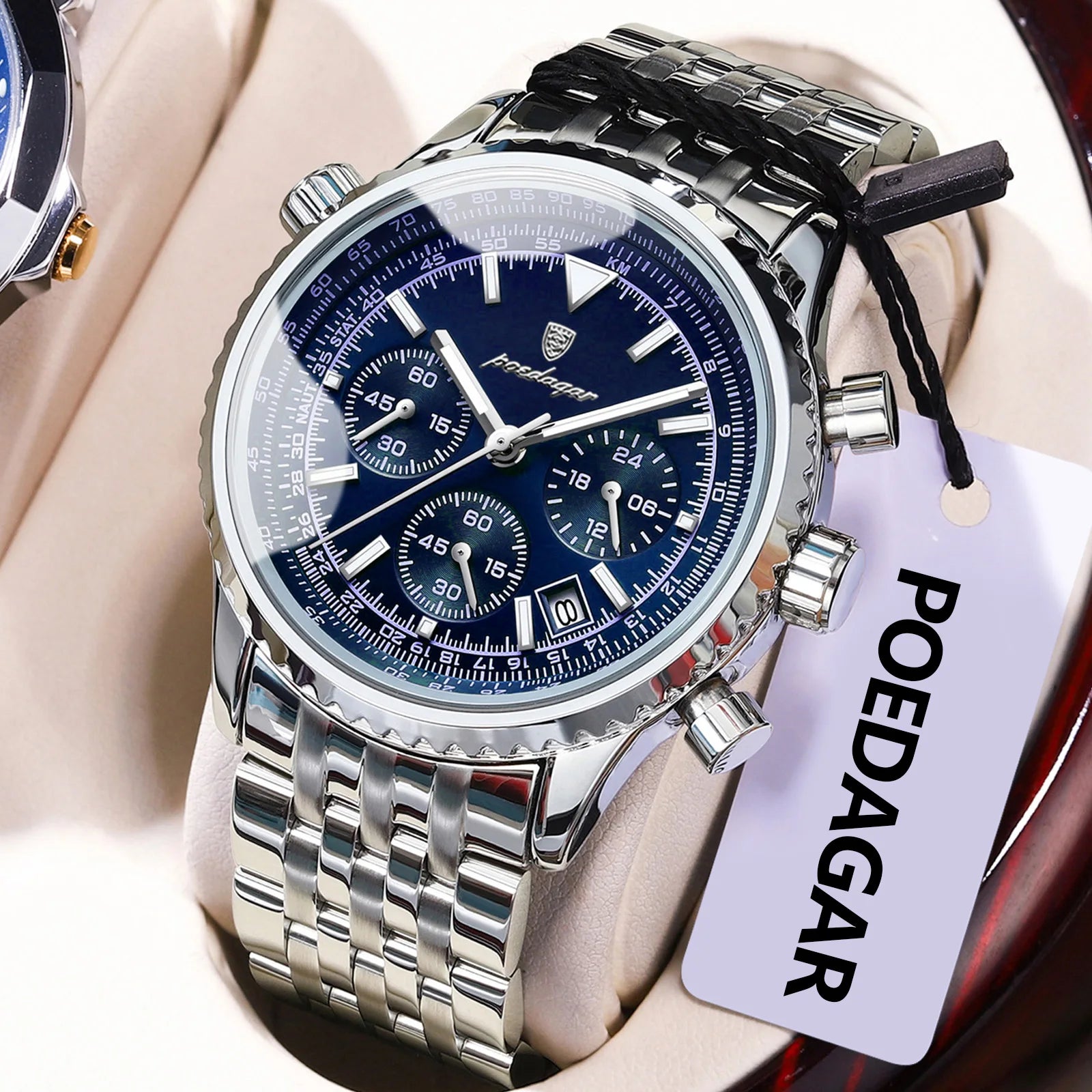 Relógio de Pulso Masculino Elegante de Quartzo com Cronógrafo – Modelo 04