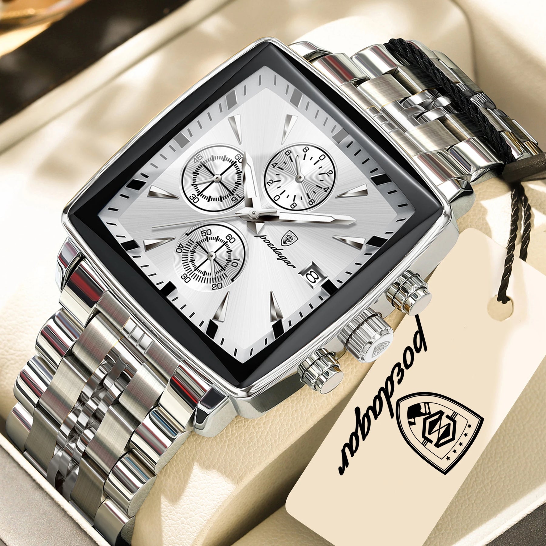 Relógio de Pulso Masculino Elegante de Quartzo com Cronógrafo – Modelo 25