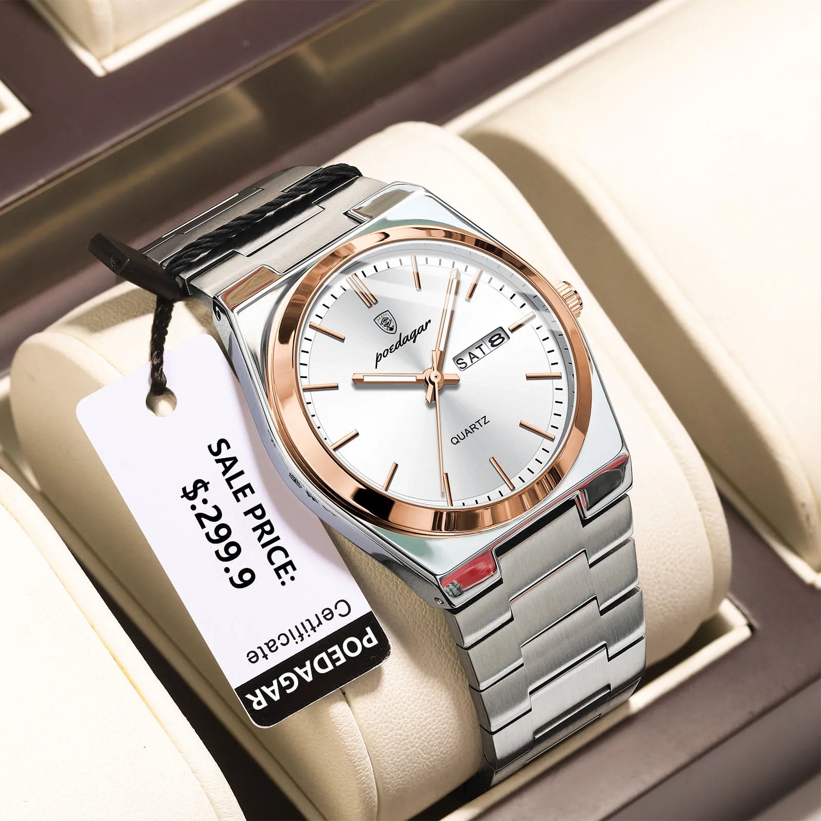 Relógio de Pulso Masculino Elegante de Quartzo com Calendário – Modelo 26