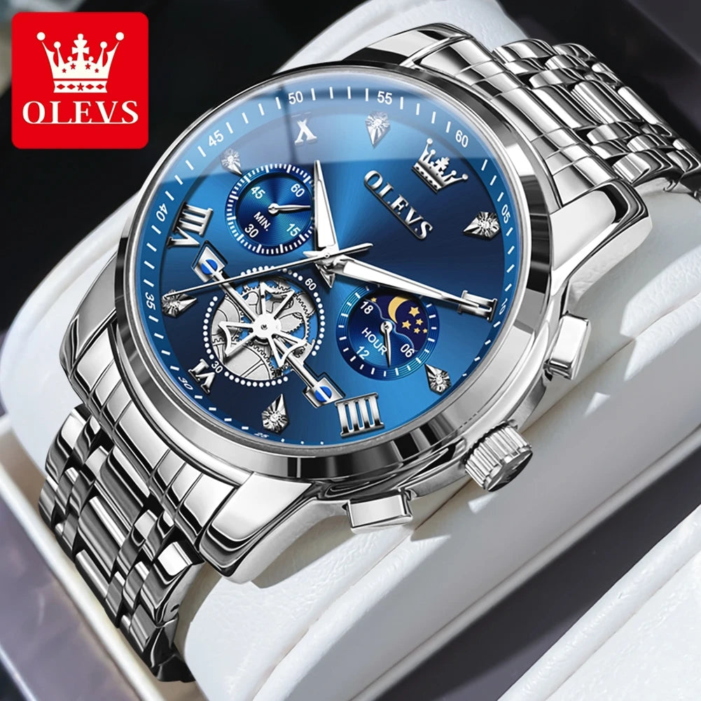 Relógio de Pulso Masculino Elegante de Quartzo com Cronógrafo
