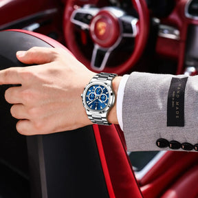 Relógio de Pulso Masculino Elegante de Quartzo com Cronógrafo – Modelo 09