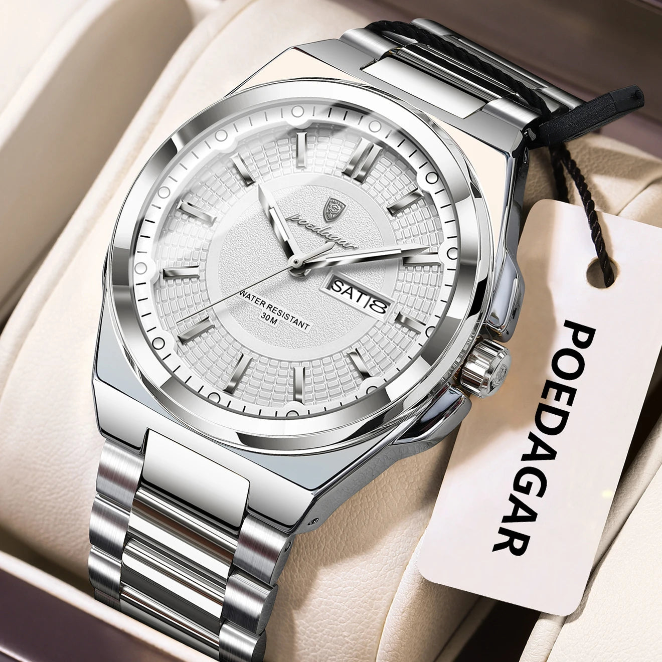 Relógio de Pulso Masculino Elegante de Quartzo com Calendário – Modelo 20