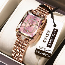 Relógio de Pulso Feminino Elegante de Quartzo com Calendário