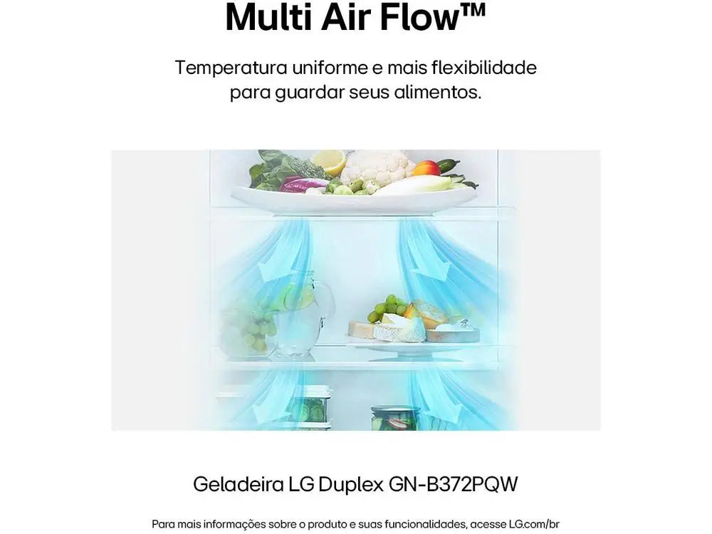 Geladeira/Refrigerador LG Frost Free Inox Duplex Branca 375L GN-B372PQW - 220V