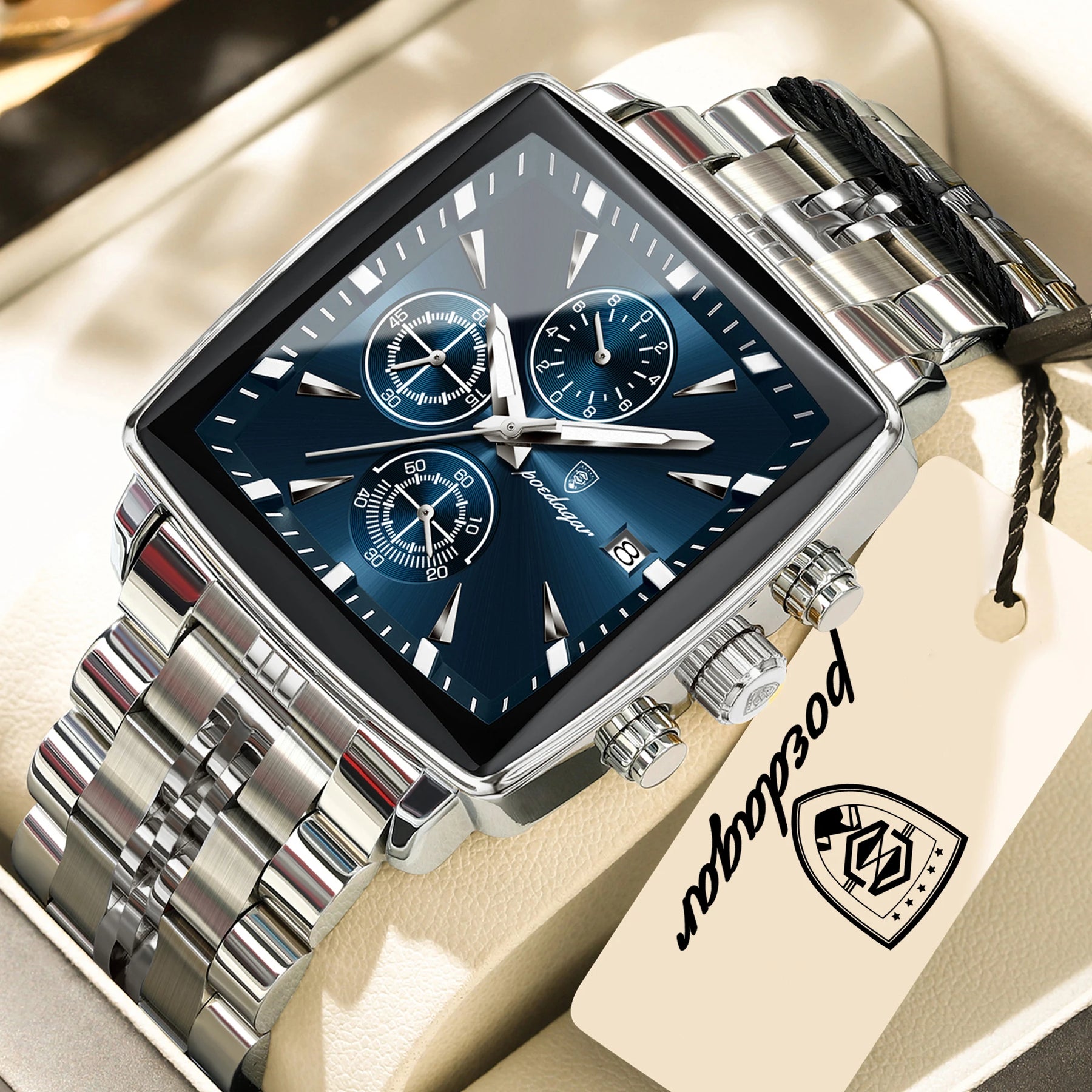 Relógio de Pulso Masculino Elegante de Quartzo com Cronógrafo – Modelo 25