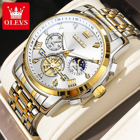 Relógio de Pulso Masculino Elegante de Quartzo com Cronógrafo