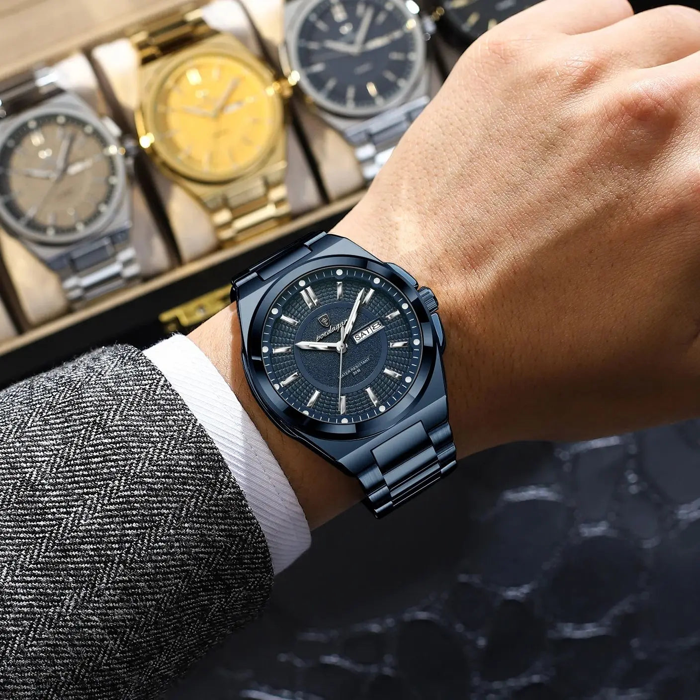Relógio de Pulso Masculino Elegante de Quartzo com Calendário – Modelo 20