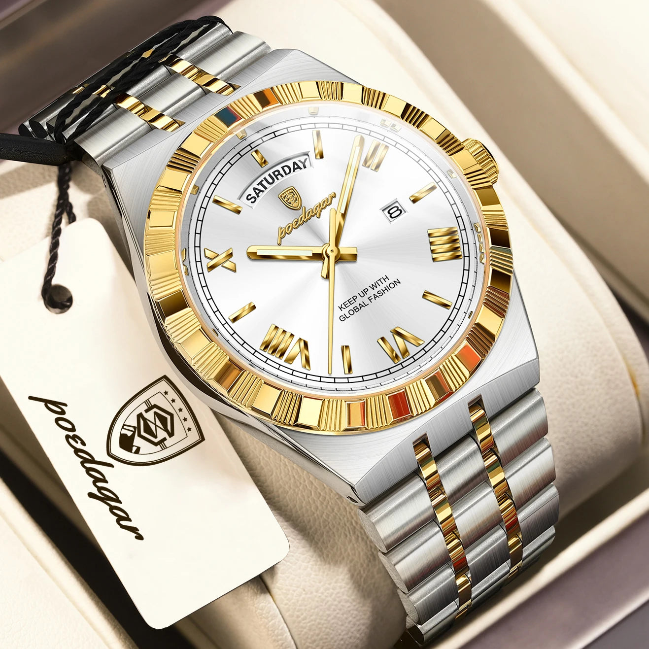 Relógio de Pulso Masculino Elegante de Quartzo com Calendário – Modelo 27