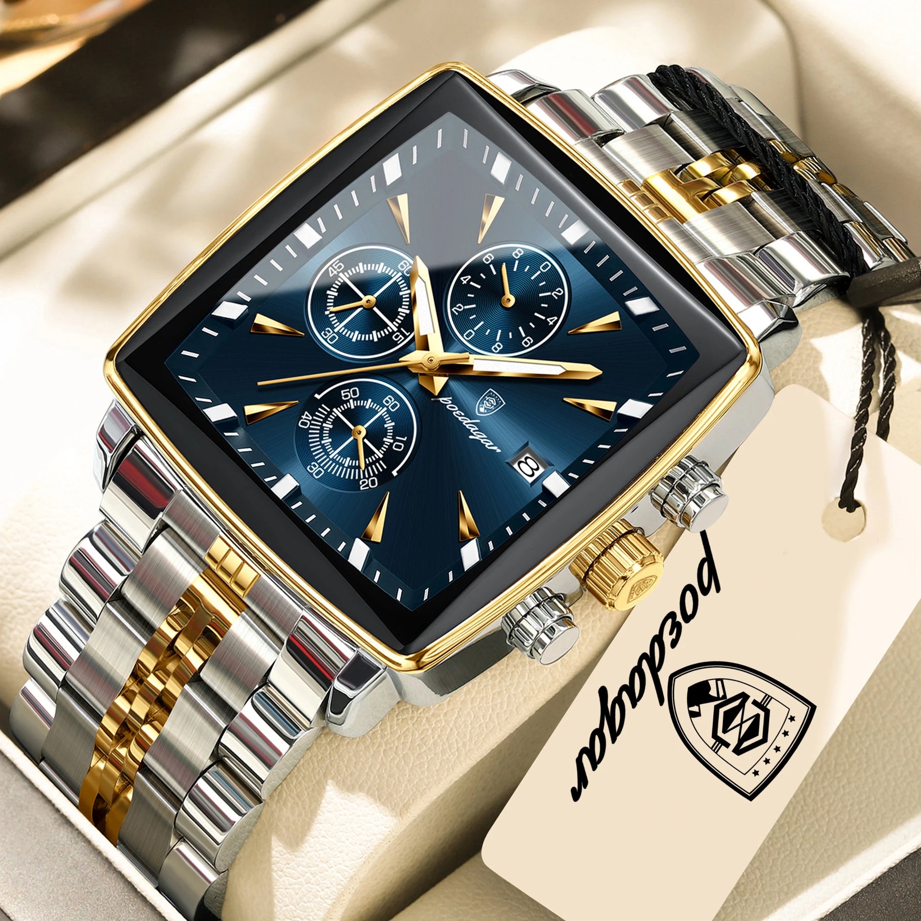 Relógio de Pulso Masculino Elegante de Quartzo com Cronógrafo – Modelo 25