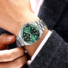 Relógio de Pulso Masculino Elegante de Quartzo com Luminoso