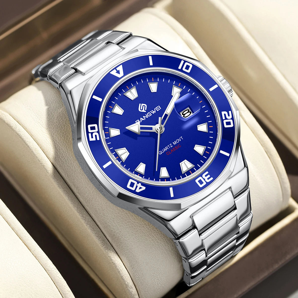 Relógio de Pulso Masculino Elegante de Quartzo com Luminoso – Modelo 11