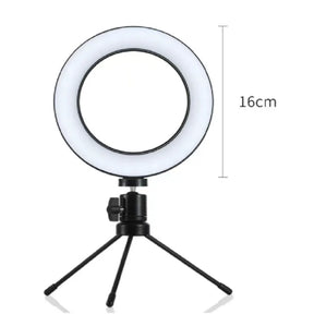 Ring Ligth Tripé de Mesa Iluminador pra Selfie/Youtuber/Maquiagem/Vídeo.
