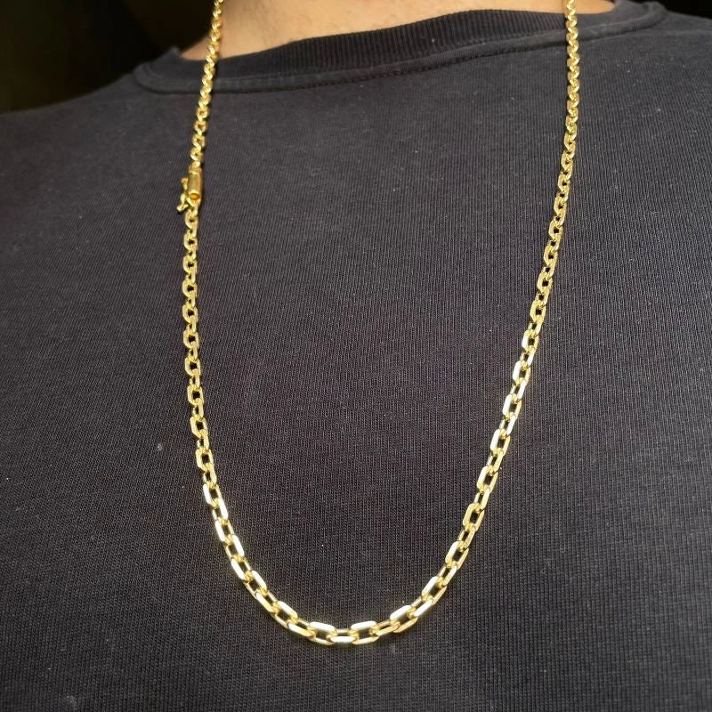 Kit Conjunto Cordão Corrente Colar e Pulseira Cadeado 4mm 100% Moeda Antiga