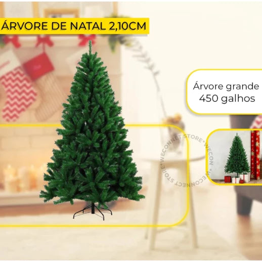 Árvore de Natal Luxo 1,80m 2,10m - Decoração Festiva Luxuosa para Natal