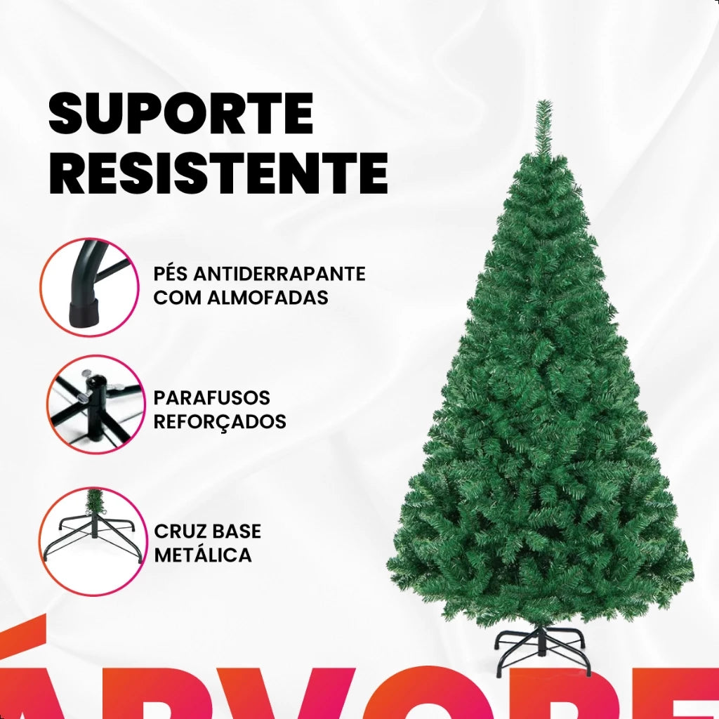 Árvore de Natal 1,80 Metros 800 Galhos Pinheiro Verde Cheia Luxo Gorda Decoração 180cm
