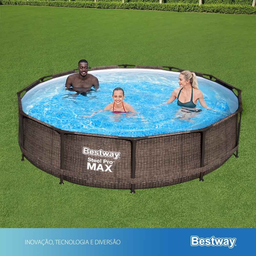 Piscina Estrutural 4678L Circular Deluxe + Filtro 110V ou 220V + Capa + Forro