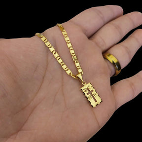 Corrente Fininha Masculina E Pulseira Moeda Antiga Masculino Com Pingente Placa Cruz