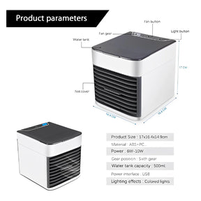 Mini Ar Condicionado Resfriador Portatil Air Cooler Umidificador Climatizador USB