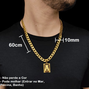 Cordão 10mm com Pingente Letra do A ao Z Fabricado 100% em Moeda Antiga