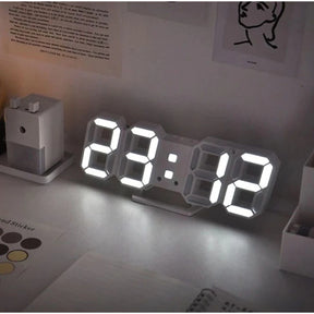 Relógio Digital 3D LED De Parede e Mesa Design Moderno Luz Noturna Decoração