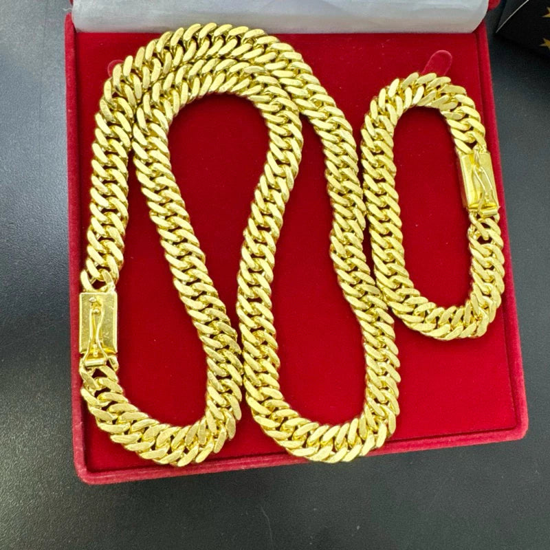 Cordão lacraia 70cm e pulseira 13mm 22cm kit 100% moeda antiga