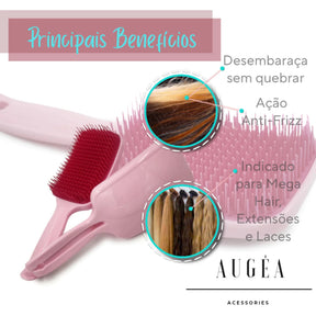 Escova de Cabelo Raquete Flex Desembaraçadora Mágica Finalização