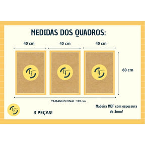 Quadros decorativos Jogos Preto e branco sala quarto interna da sua casa (3 peças)