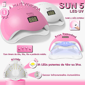 Kit Manicure Unhas De Gel Lixadeira Elétrica Cabine Sun Lixa
