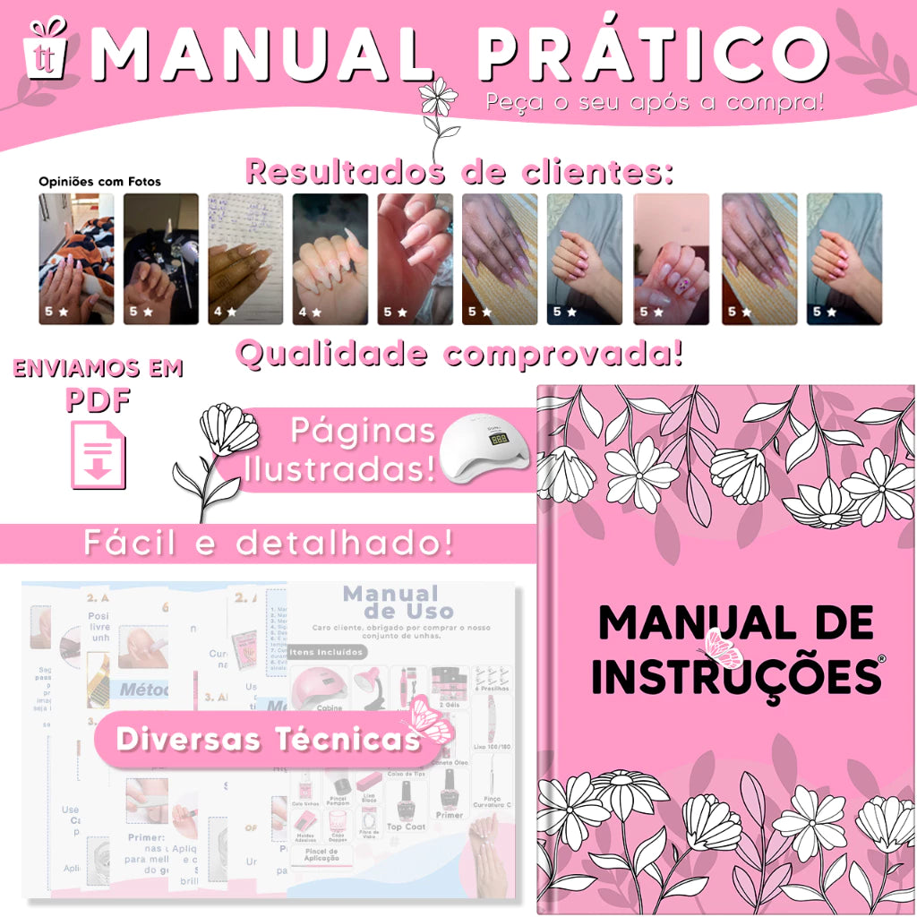 Kit Manicure Unhas De Gel Lixadeira Elétrica Cabine Sun Lixa