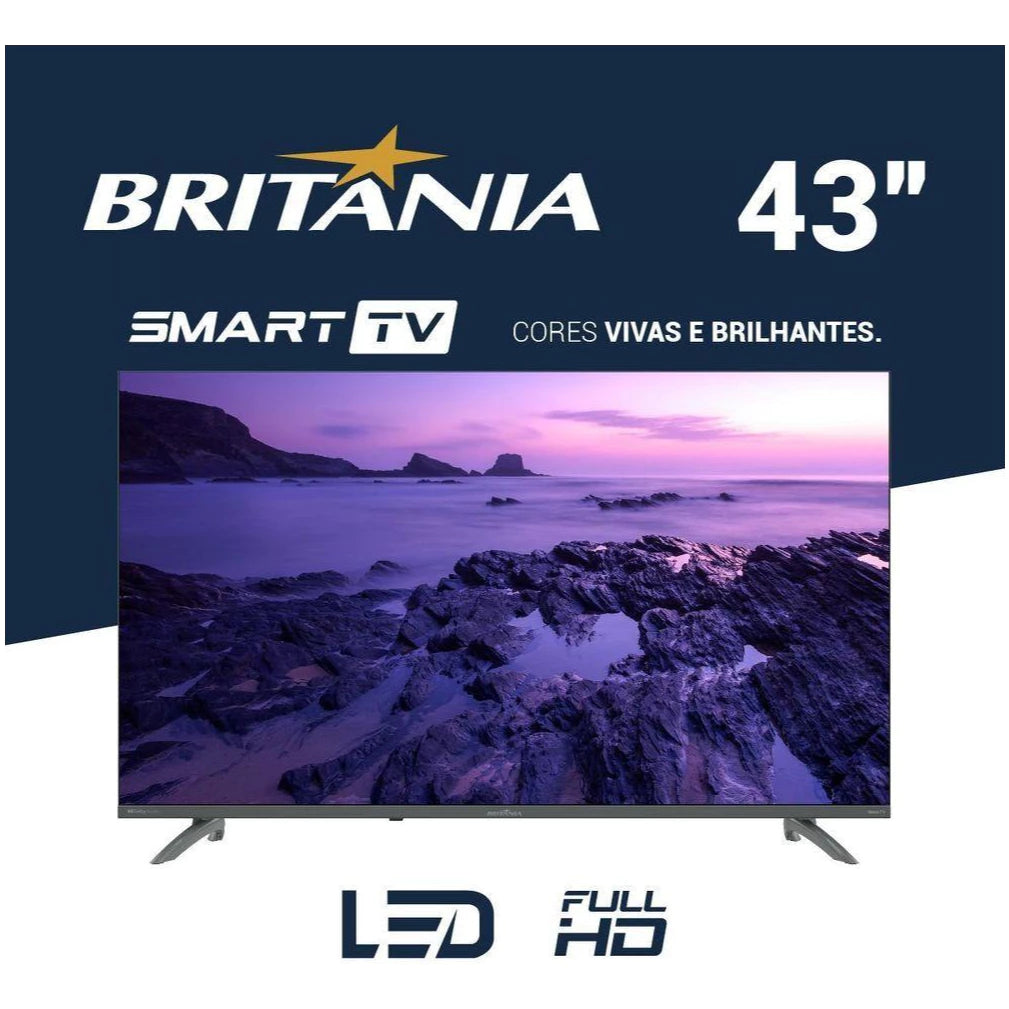 Smart TV 43" Britânia HDR10 Dolby Áudio Roku TV B43KRA