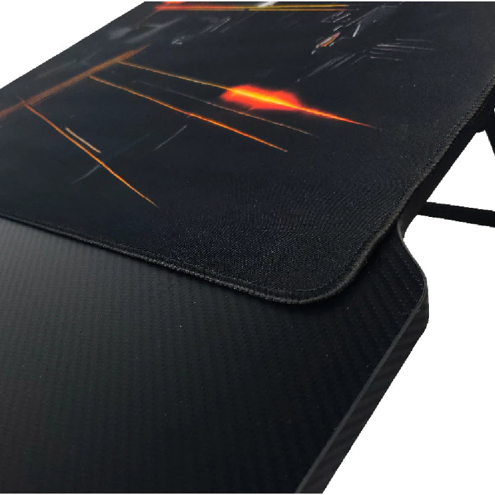 Mesa Gamer Pro Efeito Carbono 120x60 COM LED RGB, SEM LED e MousePad
