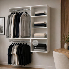 Closet suspenso moderno, Arara De Parede Aberto com Cabideiro 67