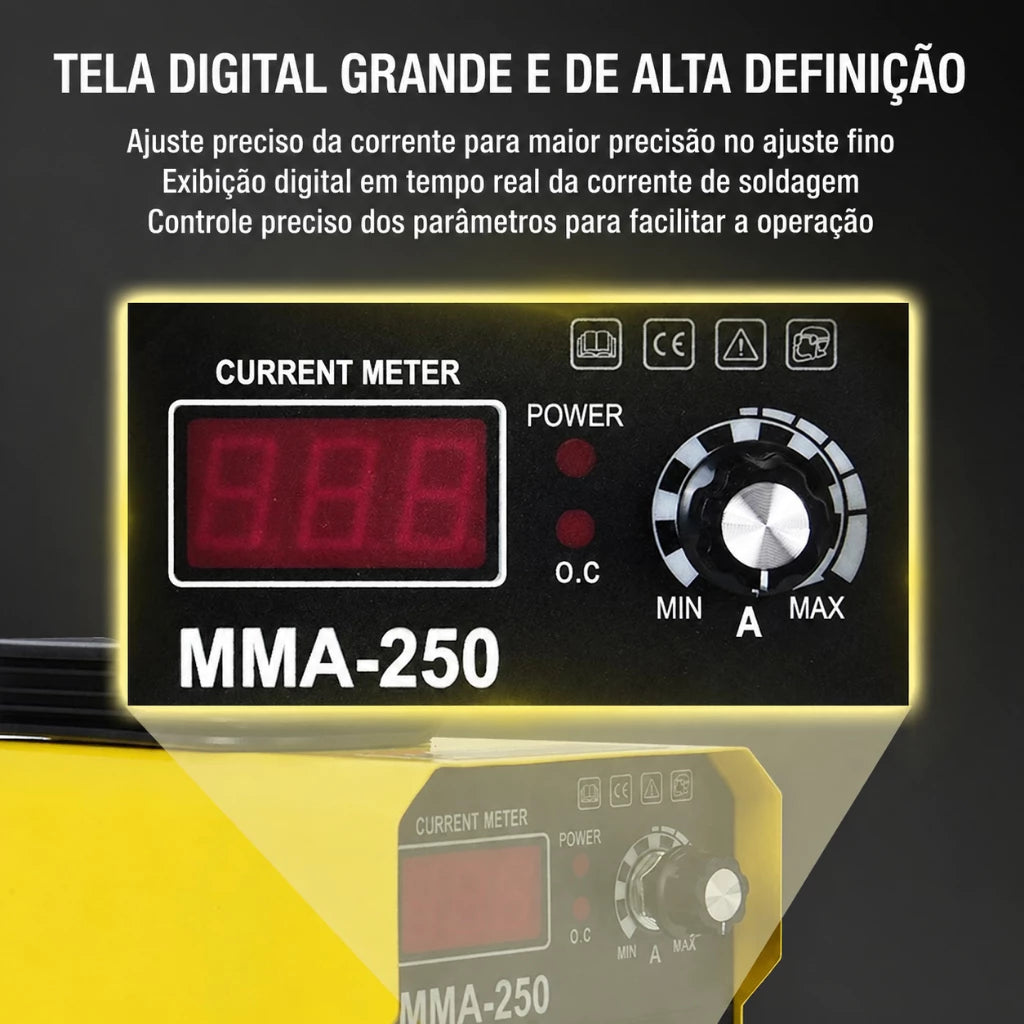 🚚Envio local🚚 Portátil 220V/110V Máquina de Solda Inversora MMA-250 IGBT Painel Digital com Acessórios