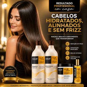 Kit Shampoo + Cond Purificador 1L Máscara Hidratação 500g Óleo Reparador 60ml Hairsell