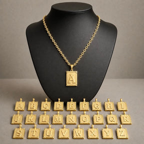 Corrente Cordão CADEADO 4MM MAIS PINGENTE ESCOLHA SUA LETRA 100% em Moeda Antiga idêntico a ouro 18k