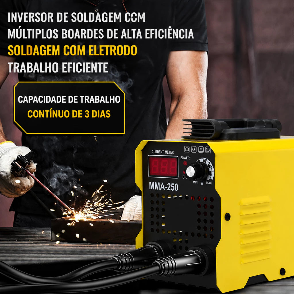 🚚Envio local🚚 Portátil 220V/110V Máquina de Solda Inversora MMA-250 IGBT Painel Digital com Acessórios