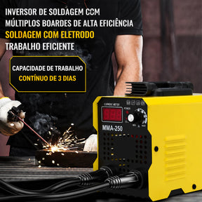 🚚Envio local🚚 Portátil 220V/110V Máquina de Solda Inversora MMA-250 IGBT Painel Digital com Acessórios