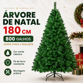 Árvore de Natal 1,80 Metros 800 Galhos Pinheiro Verde Cheia Luxo Gorda Decoração 180cm