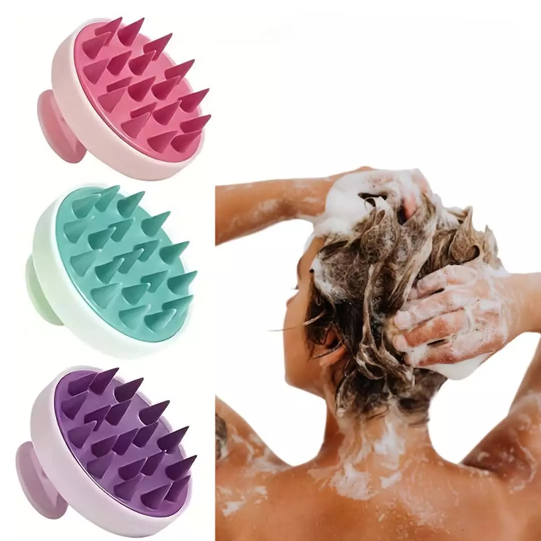 Escova De Shampoo De Silicone Macio Limpa E Remove Caspa , Massageia O Couro Cabeludo Alivia Coceira