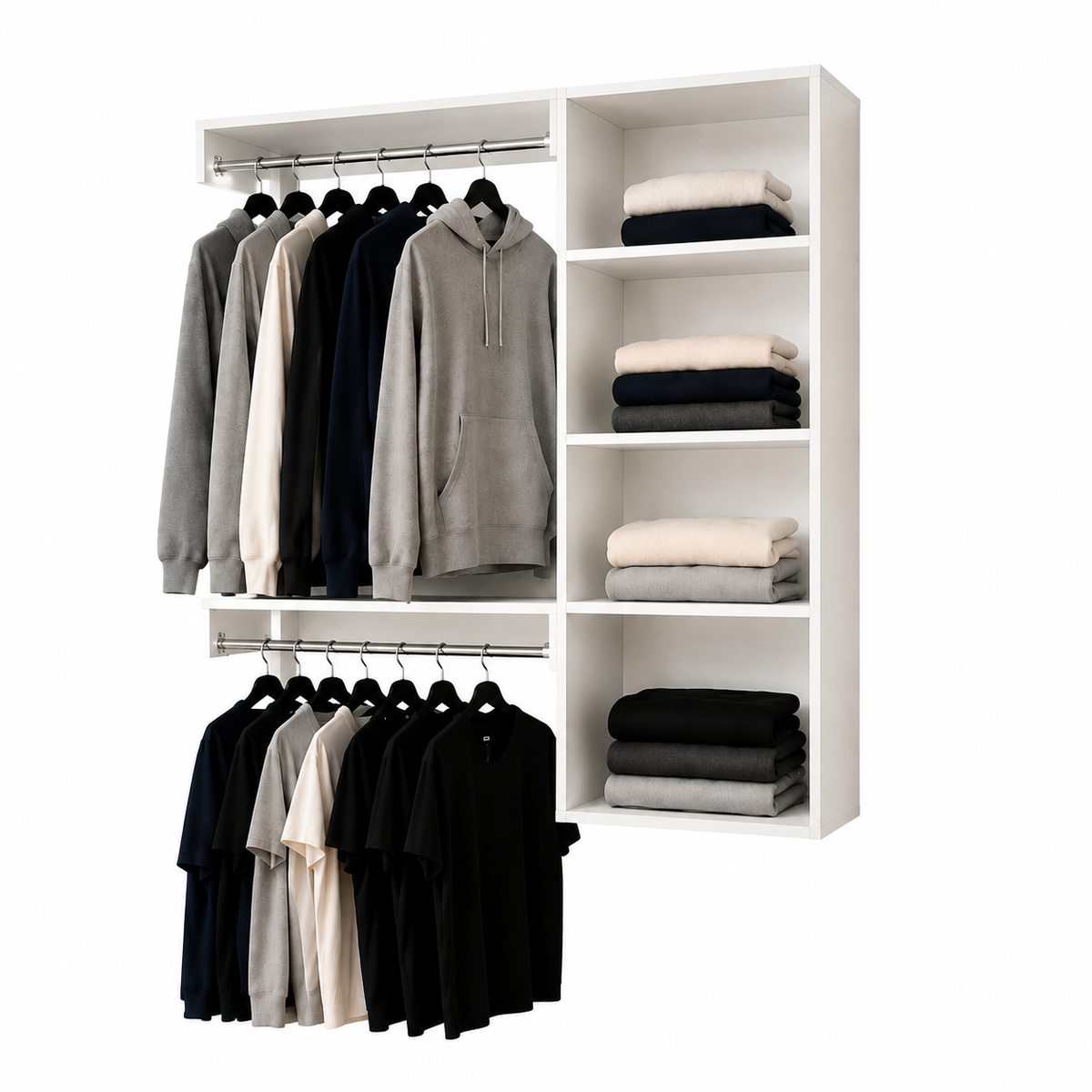 Closet suspenso moderno, Arara De Parede Aberto com Cabideiro 67