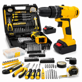 Parafusadeira Furadeira Bateria 12V com Maleta e Kit 136 Peças Bivolt EVALD