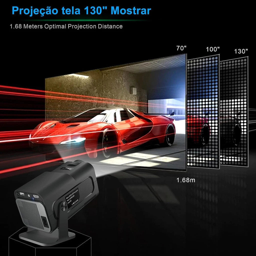 Mini Projetor 4K Portátil HY320 | Android, Full HD, Wifi e Bluetooth