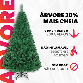 Árvore de Natal 1,80 Metros 800 Galhos Pinheiro Verde Cheia Luxo Gorda Decoração 180cm