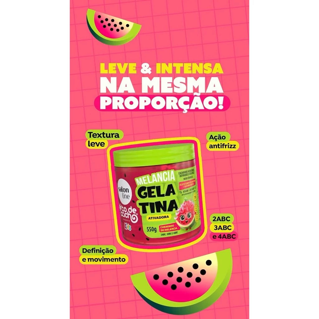 Gelatina Melancia #todecacho Kids Ativadora 550g