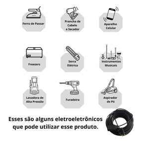 Extensão Eletrica 50 Metros Reforçada Profissional 10/20aa