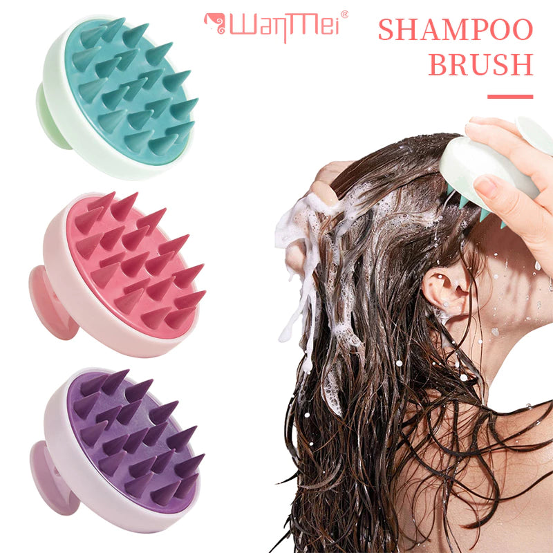 Escova De Shampoo De Silicone Macio Limpa E Remove Caspa , Massageia O Couro Cabeludo Alivia Coceira